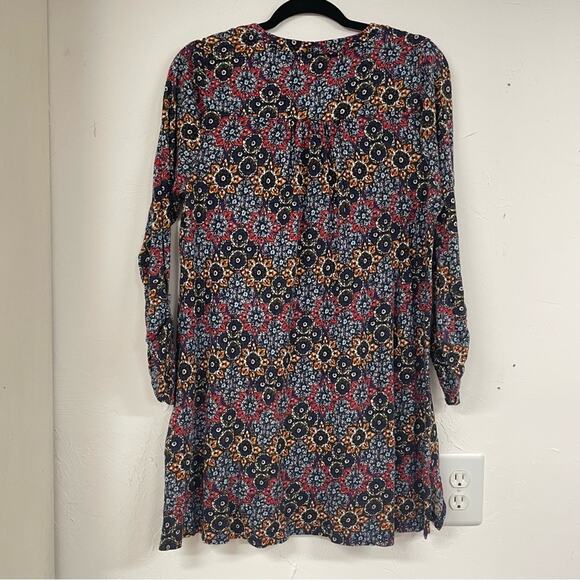 Akemi & Kin Anthropologie Blue & Red Patchwork Floral Boho Mini Dress Womens M - Picture 4 of 10